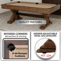 The Rockford 7' Multi-Game Billiards Table