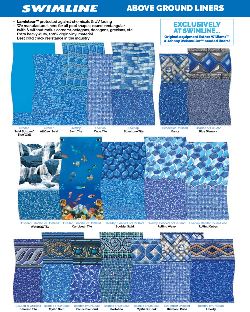 Mystri Gold Above Ground Unibead Pool Liner by Swimline Charlie's