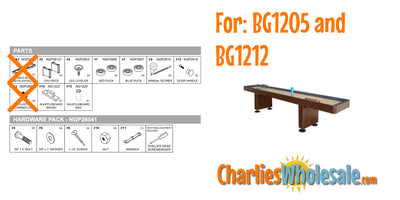 Replacement Part NG1205BW Walnut Legs and Accessories Box