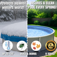 Unrippable Above Ground Swimming Pool Tarp Winter Cover Round or Oval