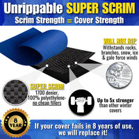 Unrippable Above Ground Swimming Pool Tarp Winter Cover Round or Oval