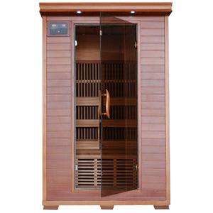 Yukon 2 Person Cedar Deluxe Infrared Sauna with 6 Carbon Heaters