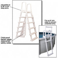 A-Frame Flip Up Resin Above Ground Swimming Pool Safety Ladder