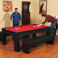 Park Avenue 7' Combo Dining Pool Table plus Table Tennis Set Black