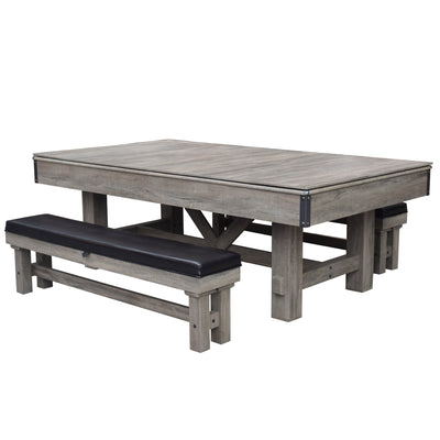 Logan 7-ft 3-in-1 Multi Game Dining Table w/ Benches and Ping Pong