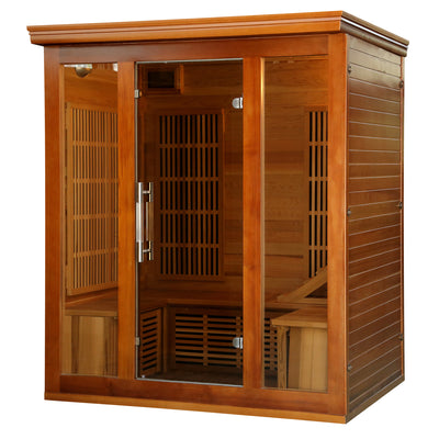 Cedar Elite 3-4 Person Premium Infrared Sauna Room with 9 Carbon Heaters