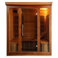 Cedar Elite 3-4 Person Premium Infrared Sauna Room with 9 Carbon Heaters