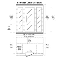 Cedar Elite 3-4 Person Premium Infrared Sauna Room with 9 Carbon Heaters