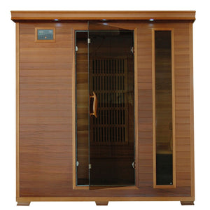 Klondike 4 Person Cedar Infrared Sauna Room with 9 Carbon Heaters