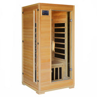 Tulum 1 Person FAR Infrared Hemlock Wood Sauna Room with 4 Carbon Heaters