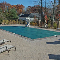 GLI Secur-A-Pool Swimming Pool Mesh Rectangle Safety Cover with Security Anchors