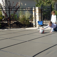 GLI Mesh Rectangle Swimming Pool Safety Cover Center End Steps Concrete Anchors