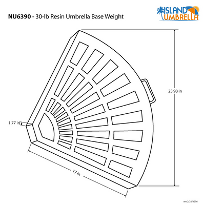 Replacement Part NU6390a2 (2) 30-lb Resin Umbrella Base Weights in Bronze