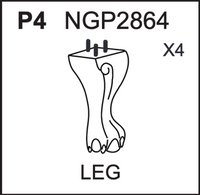 Replacement Part NG2670B Legs Set of 4 NGP2864