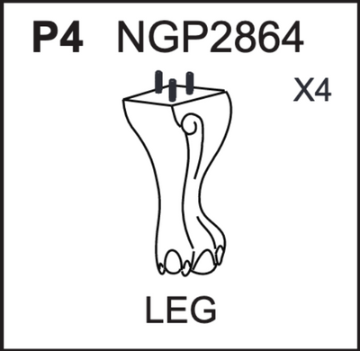 Replacement Part NG2670B Legs Set of 4 NGP2864