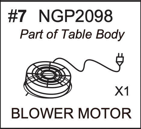 Replacement Part NGP2098 Blower Motor