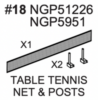 Replacement Part NGP51226 and NGP5951 Table Tennis Net and Posts