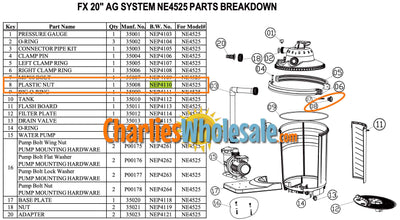 Replacement Part NEP4110 Plastic Nut