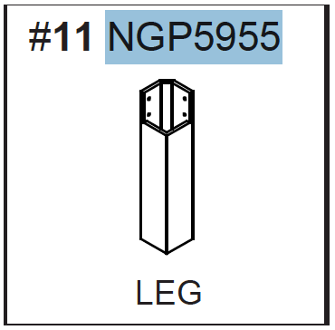Replacement Part NGP5955 Leg