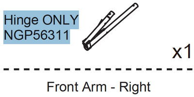 Replacement Part NGP56311 Hinge for Right Front Arm