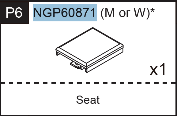 Replacement Parts - Cambridge Spectator Chair Seat NGP60871(M or W)