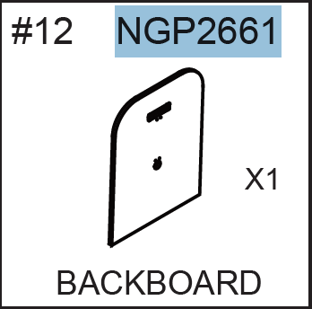 Replacement Part NGP2661 Backboard