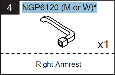Replacement Poker Table Parts - NGP6120M or NGP6120W Right Armrest