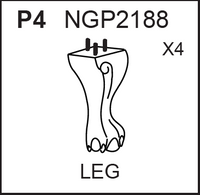 Replacement Part NG2527B Set of 4 NGP2188 Legs