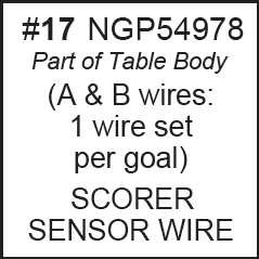 Replacement Part NGP54978 SENSOR WIRE FOR ELEC SCORER (Pair of 2)