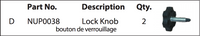 Replacement Part NUP0038 Lock Knob (Pair)