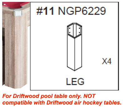 Replacement Part 4 (FOUR) NGP6229 Set of 4 Legs