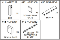 Replacement Part NG2535B - Box B: Legs, Benches, Ends, Supports and Connecting Plates