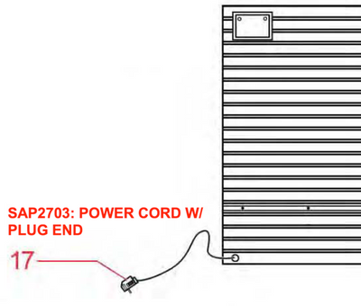 Replacement Part SAP2703: POWER CORD W/ PLUG END