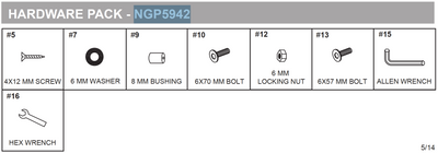 Replacement Part NGP5942 Hardware Pack