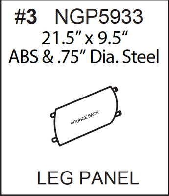 Replacement Part NGP5933 - Plastic Leg Plate with Steel Frame VERSION 1