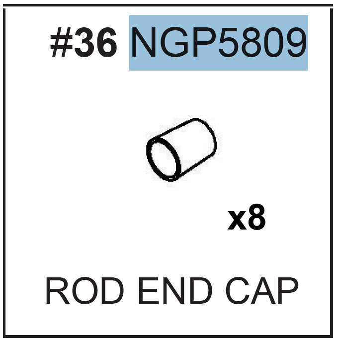 Replacement Part NGP5809 Rod End Cap Set of 8