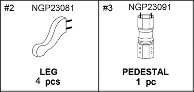 Replacement Part NG2351b Pedestal and Legs Box