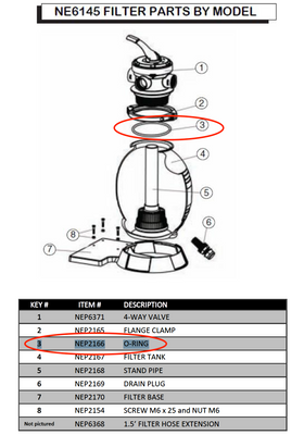 Replacement Part NEP2166 O-Ring AC 83348