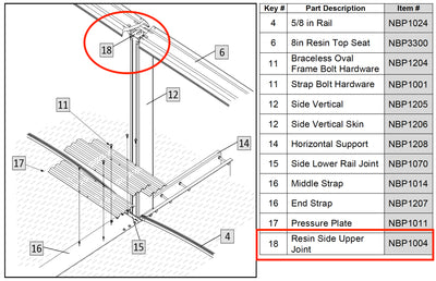Replacement Part NBP1004 Resin Side Upper Joint