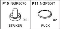 Replacement Part NGP5070 and NGP5071 Set of 2 Pucks and Strikers