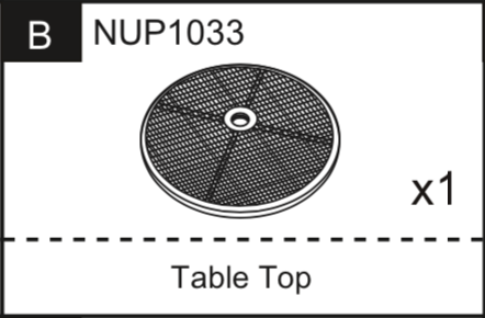 Replacement Part NUP1033 Table Top