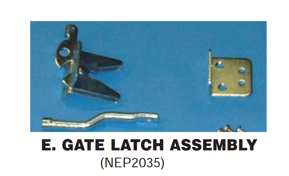 Replacement Part NEP2035 Gate Latch Assembly
