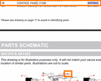 Replacement Part SAP2823 Control Panel Fuse