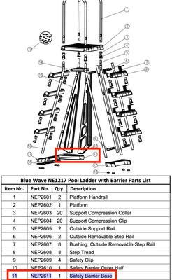 Replacement Part NEP2611 Safety Barrier Base