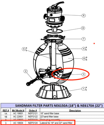 Replacement Part NEP2124 Lateral AC 18604 Set of 8