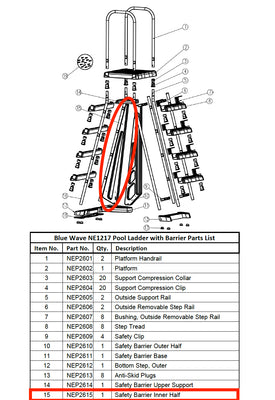 Replacement Part NEP2615 Safety Barrier Inner Half