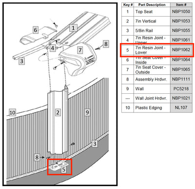 Replacement Part NBP1062 Resin Lower Joint