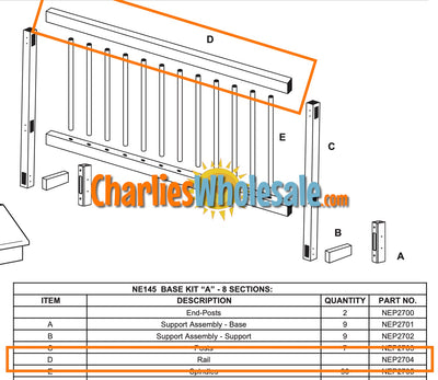 Replacement Part NEP2704 Rail