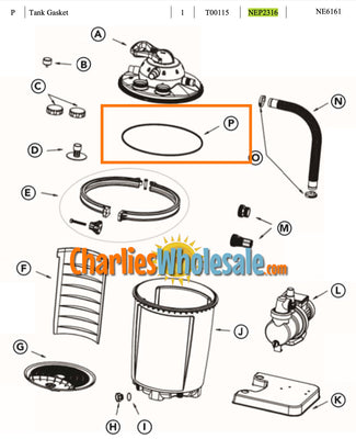 Replacement Part NEP2316 Tank Gasket