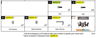 Replacement Part ngp6116 Hardware Pack